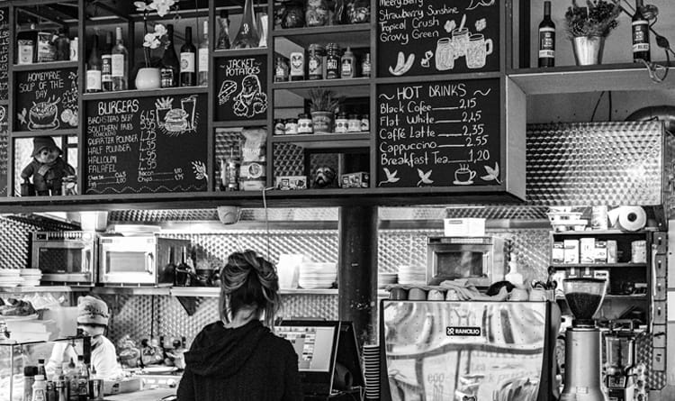 Cafe in Holborn, London.