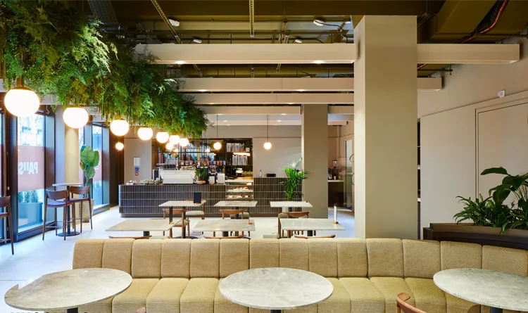 Stylish lounges meets a dynamic coworking spaces.